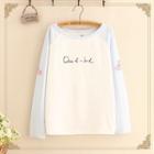 Long-sleeve Two-tone Printed T-shirt