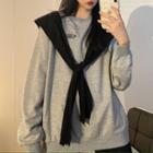 Long-sleeve Printed Sweatshirt / Shawl