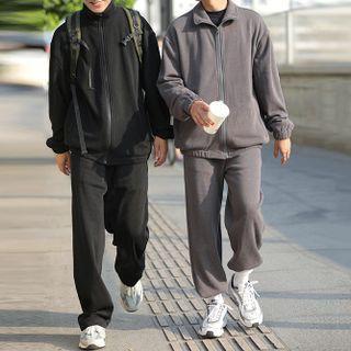 Stand Collar Zip-up Jacket / Sweatpants