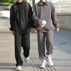 Stand Collar Zip-up Jacket / Sweatpants