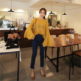 Fringe-trim Straight-cut Jeans
