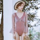 Flared-sleeve Swimsuit
