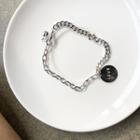 Coin Charm Chain Bracelet Silver - One Size