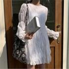 Bell-sleeve Textured Dress