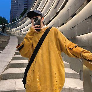 Ripped Pocketed Sweater