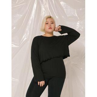 Inset Camisole Lettuce-edge Sports Top