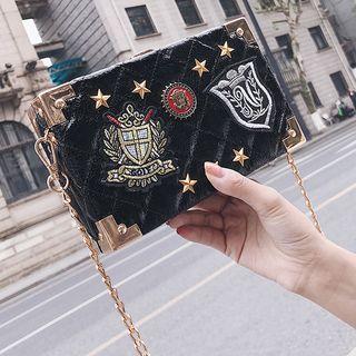 Batch Embroidered Quilted Crossbody Bag