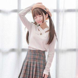 Cross Strap Front Long Sleeve T-shirt