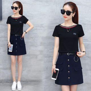 Set: Boatneck Top + A-line Skirt