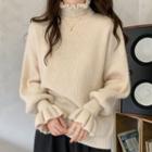 Ruffle Lantern-sleeve Sweater