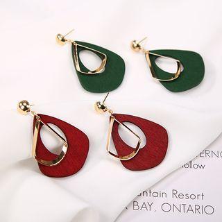 Wooden & Alloy Drop Earring