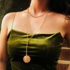 Lion Disc Pendant Layered Necklace 2010 - Gold - One Size
