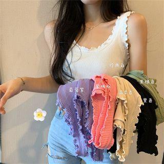 Lettuce Edge Rib Knit Tank Top
