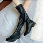 Low-heel Zip-front Tall Boots