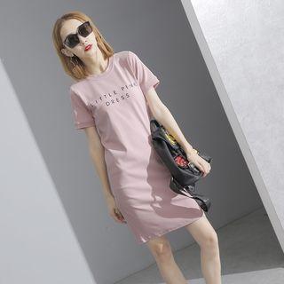 Short-sleeved Lettering T-shirt Dress