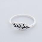 925 Sterling Silver Painted Leaf Open Ring