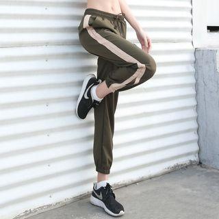 Cut Out Side Drawstring Jogger Pants