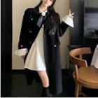 Plain Midi Coat / Bow Mini A-line Dress