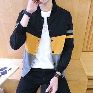 Colour Block Buttoned Jacket
