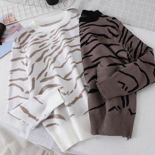 Zebra Printed Knit Top
