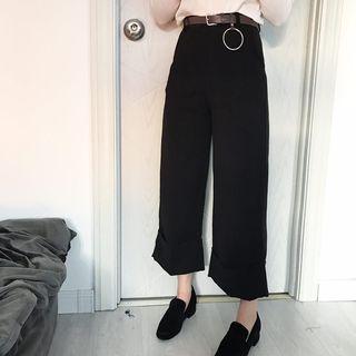 Plain Capri Wide Leg Pants
