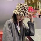 Leopard Print Chenille Bucket Hat