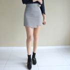 Buckled Houndstooth Mini Skirt