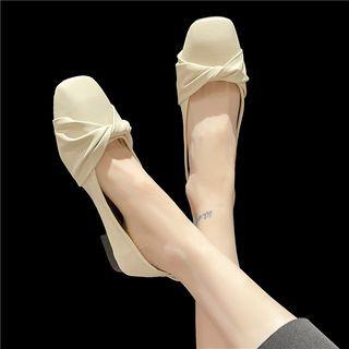Block Heel Twist Pumps
