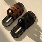 Toe-loop Perforated Slide Sandals