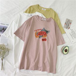 Printed Tomato Short-sleeved Top