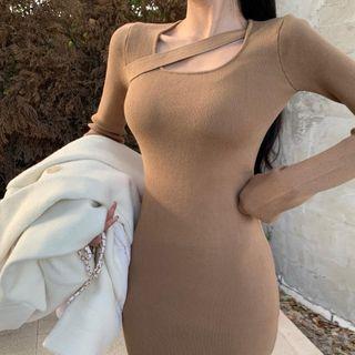 Asymmetrical Cutout Knit Dress