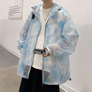 Tie-dye Sheer Zip Hoodie