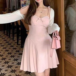 Tie-shoulder Overall Dress