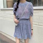 Short-sleeve Floral T-shirt / Mini Skirt