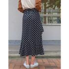 Ruffle-trim Polka-dot Maxi Skirt