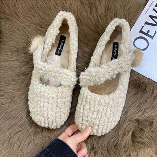 Fleece Flat Mary Jane Shoes