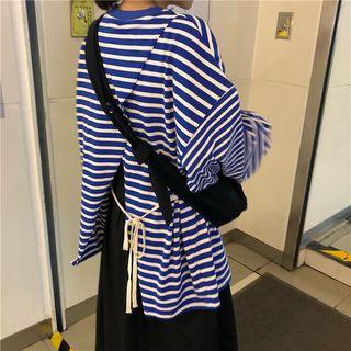 Open Back Striped Pullover Stripe - Blue - One Size