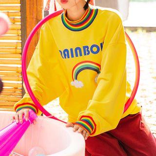 Rainbow Print Long-sleeve Sweater