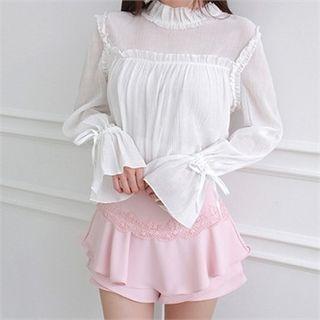 Lace-trim Tiered Skort