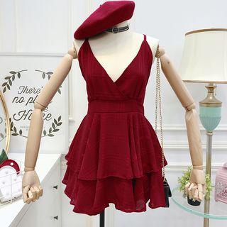 Open-front V-neck Mini Dress