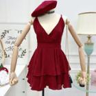Open-front V-neck Mini Dress
