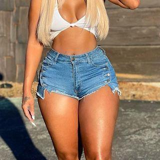 High-waist Elastic Shorts