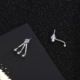 Non-matching Beaded Drop Earring 1 Pair - Es756 - One Size