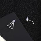 Non-matching Beaded Drop Earring 1 Pair - Es756 - One Size