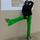 Corduroy Slit Straight Leg Pants