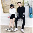 Couple Matching Letter Mock Two-piece Long-sleeve Sweatshirt