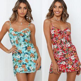 Floral Spaghetti Strap Mini Dress
