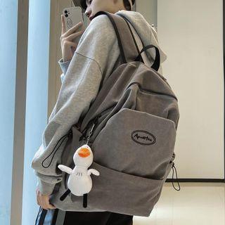 Lettering Canvas Backpack / Duck Plush / Set