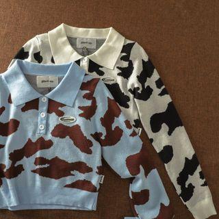 Cow Pattern Knit Top
