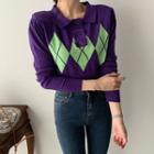 Argyle Long-sleeve Polo Shirt